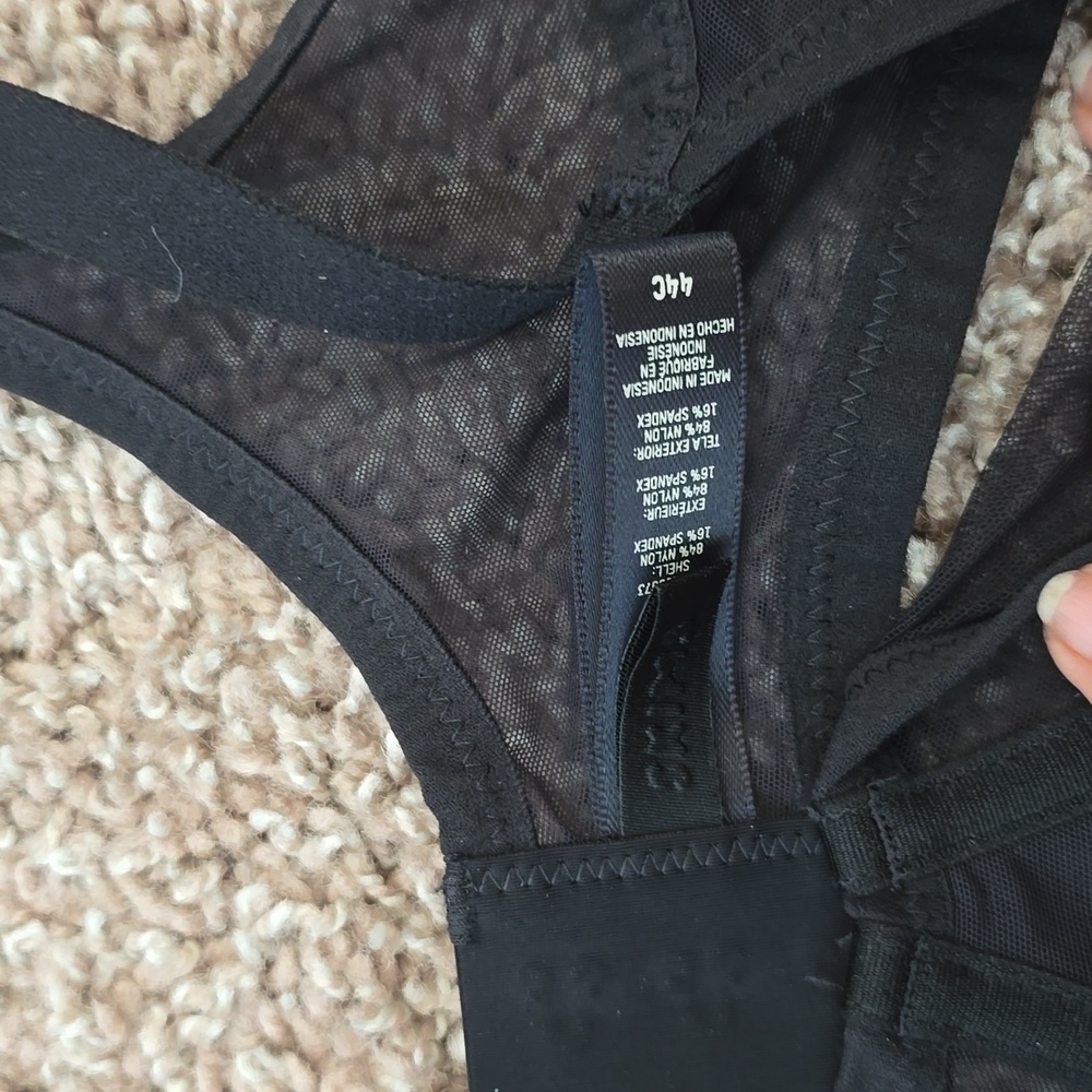 New SKIMS Ultra Fine Mesh Underwire Bra Tan Size 44C Black - Picture 3 of 3